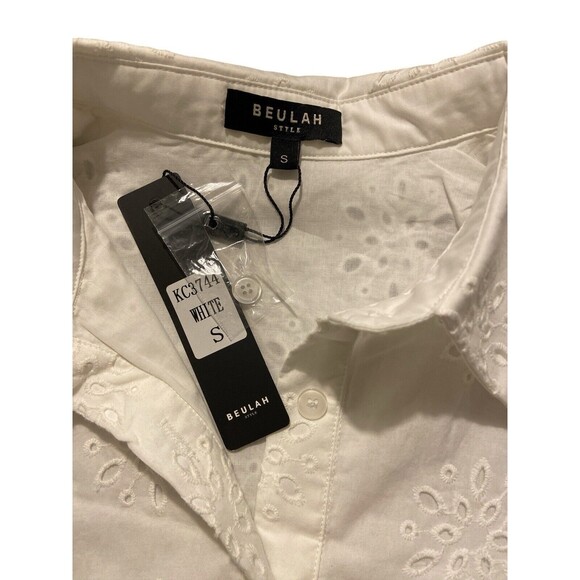 Beulah‎ Women’s Tuckernuck White Embroidered  Dress sz Small - Picture 7 of 15
